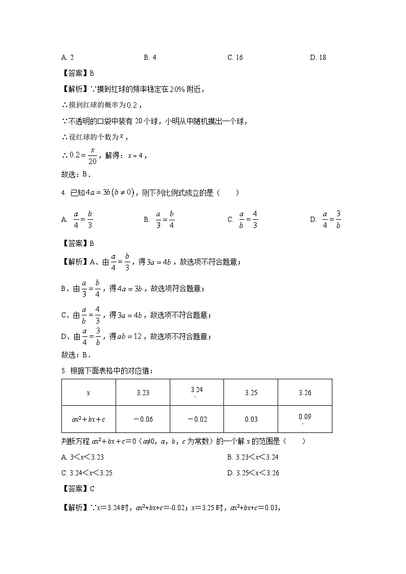 福建省三明市沙县区2025-2026学年九年级上学期9月月考数学试卷（解析版）第2页