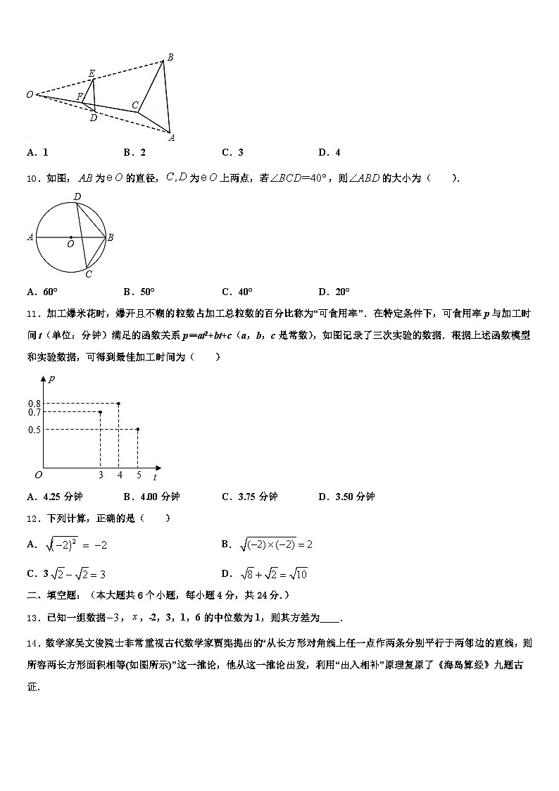 2024-2025学年河南省信阳市商城县中考数学适应性模拟试题含解析第3页