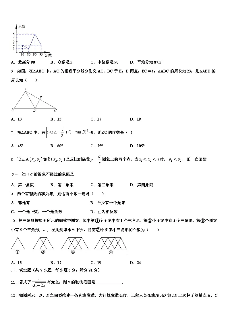 丹东市振安区2024-2025学年中考数学最后一模试卷含解析第2页