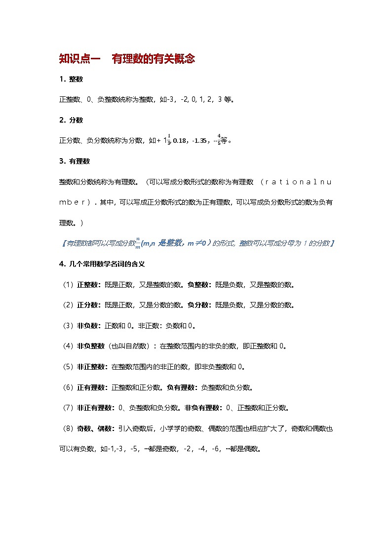 第1章 有理数 1.2 有理数（基础讲义）青岛版（2024）七年级上册数学第2页