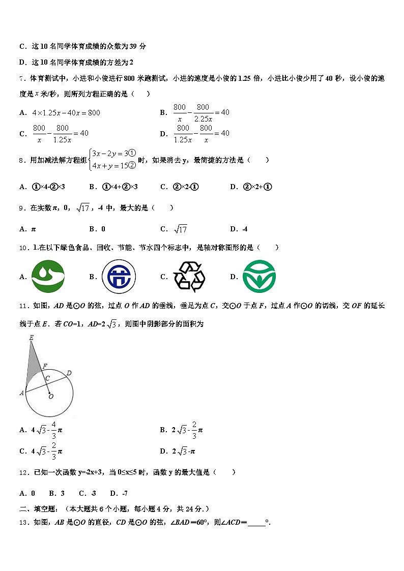 2025年蛟河市中考数学押题卷含解析第2页