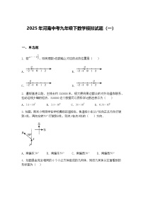 2025年河南中考九年级下数学模拟试题（一）（含答案解析）