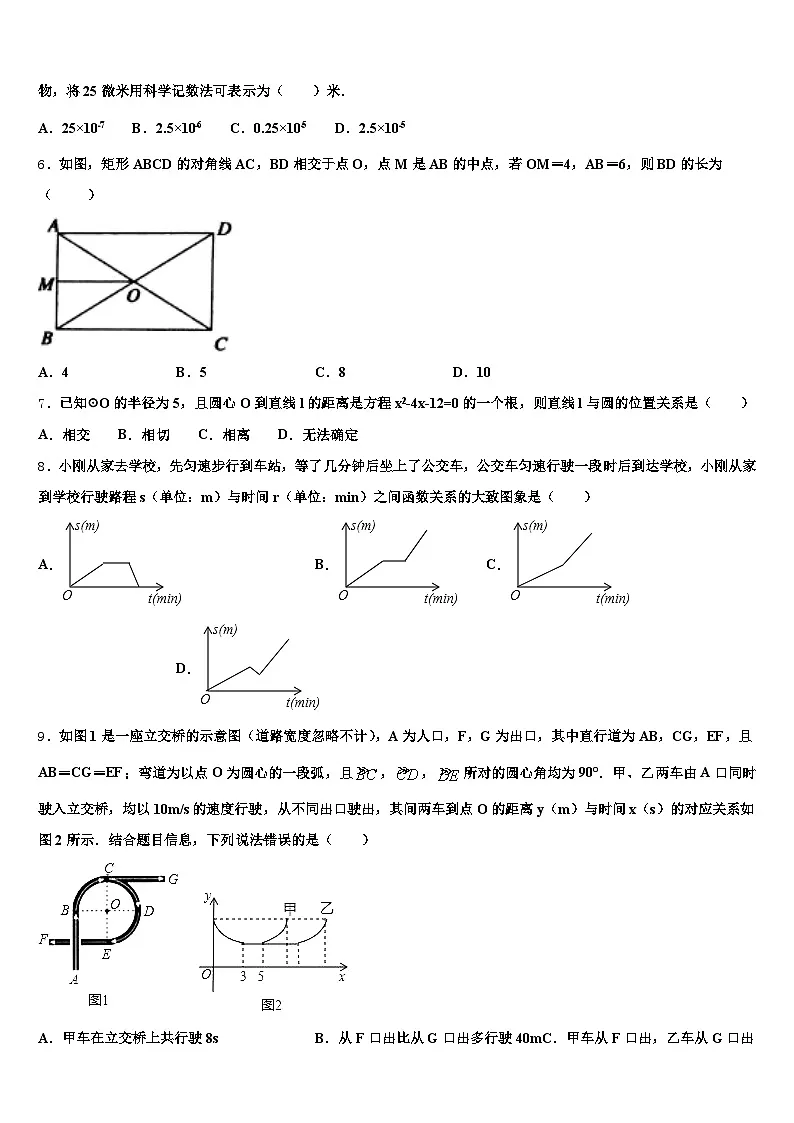 2024-2025学年株洲市石峰区中考数学四模试卷含解析第2页