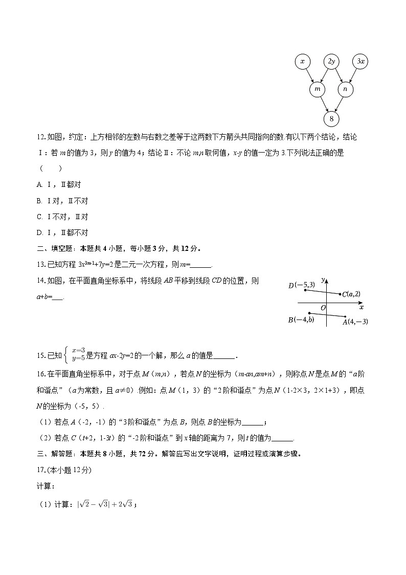 2024-2025学年河北省邯郸市冀南新区精英中学七年级（下）期中数学试卷-自定义类型第3页