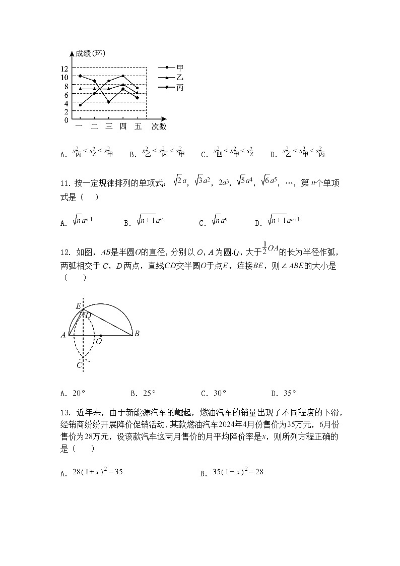 云南省昭通市昭阳区2024—2025学年九年级下学期5月期中数学试题（含答案解析）第3页
