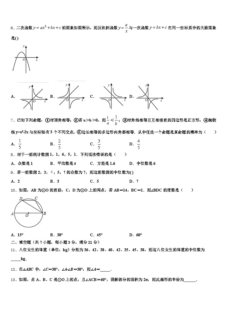 博尔塔拉蒙古自治州阿拉山口市2024-2025学年中考四模数学试题含解析第2页