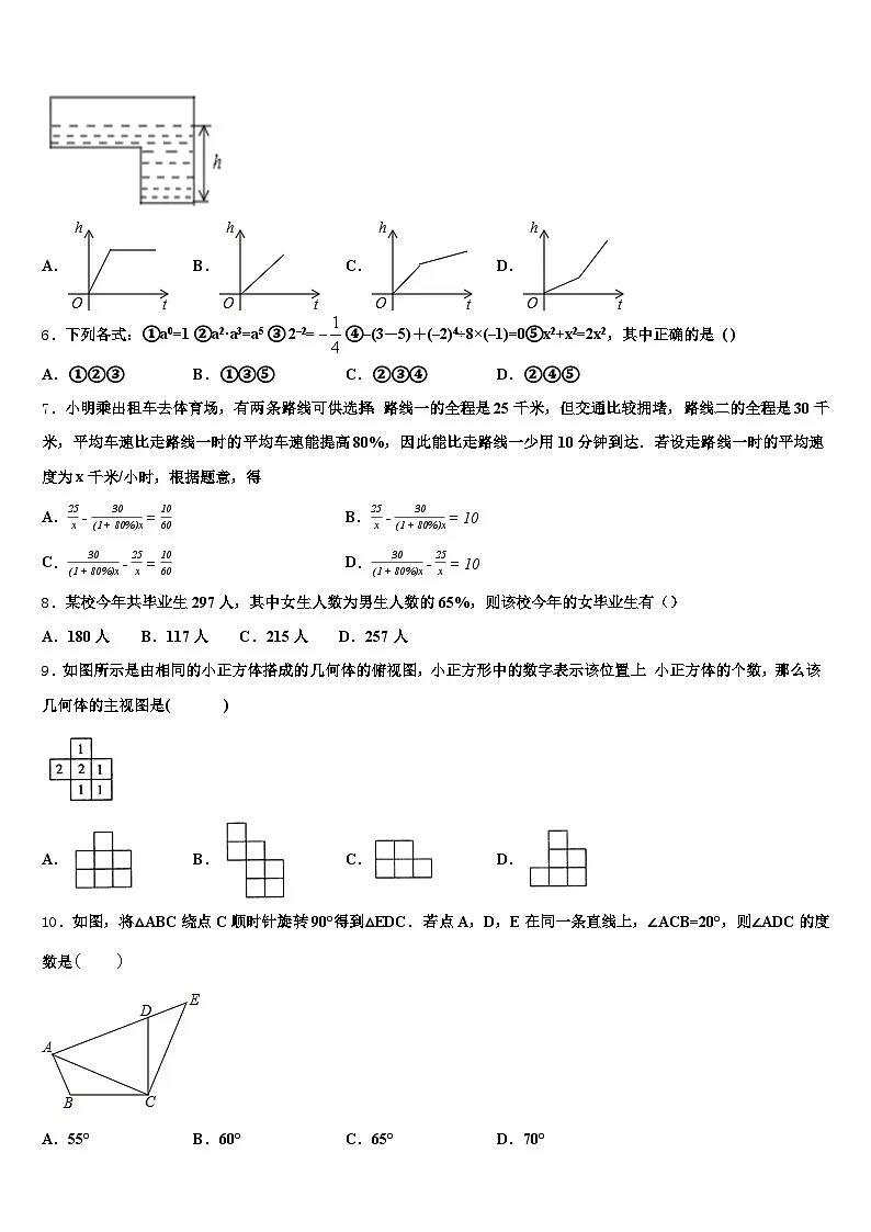 2024-2025学年广西壮族崇左市中考联考数学试卷含解析第2页
