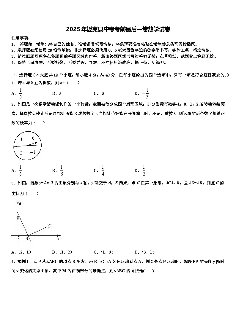 2025年逊克县中考考前最后一卷数学试卷含解析第1页