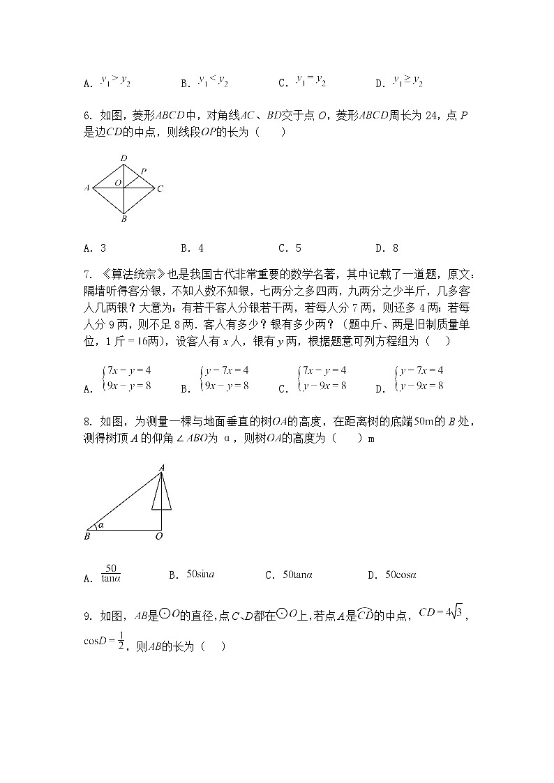 广东省茂名市电白区2024-2025学年九年级下学期期中考试数学试题（含答案解析）第2页