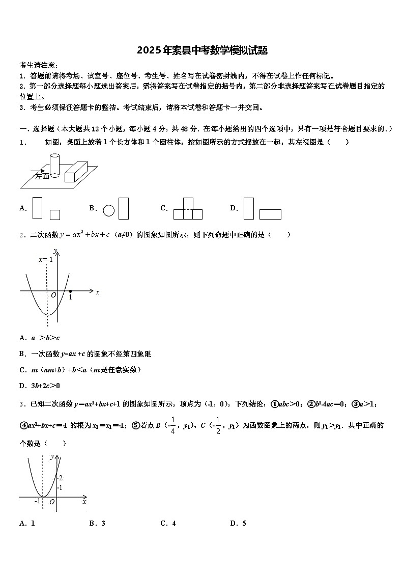 2025年索县中考数学模拟试题含解析第1页