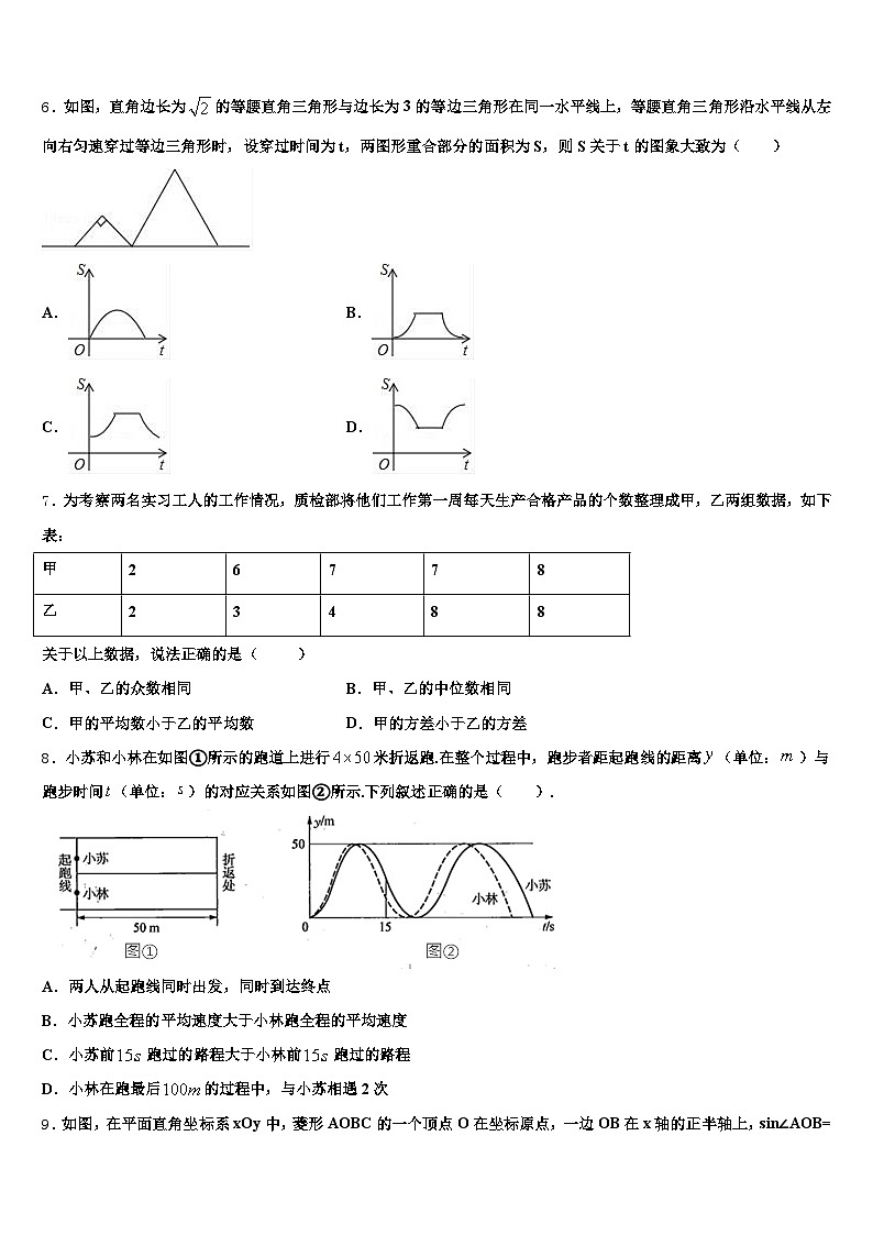 2025年安徽省淮南市谢家集区中考数学考试模拟冲刺卷含解析第2页