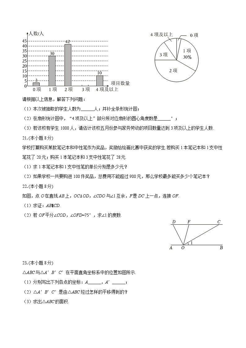 2024-2025学年湖南省长沙市中雅培粹双语中学七年级（下）期末数学试卷-自定义类型第3页