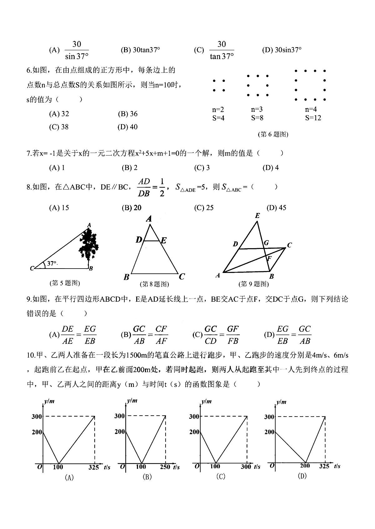 2025年哈尔滨市47中学九年级上学期10月月考数学试题及答案第2页
