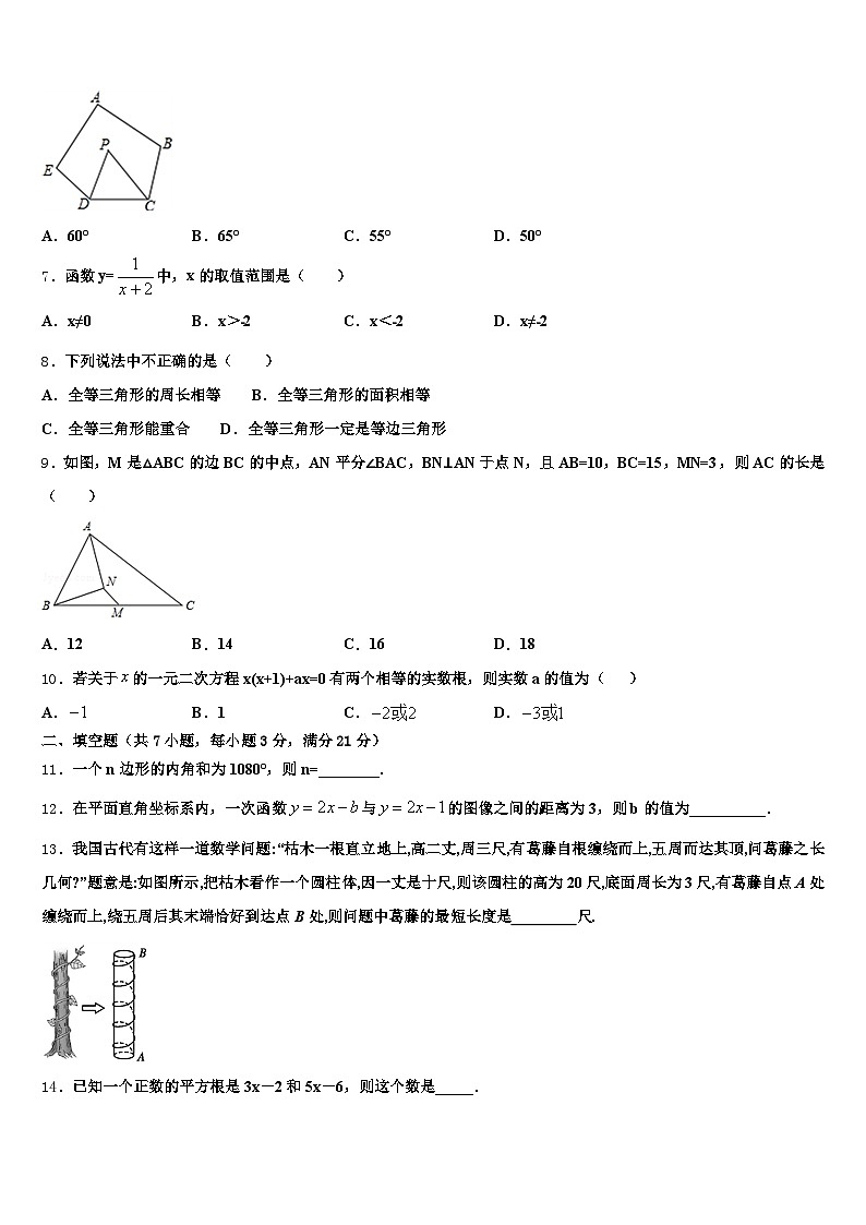 2024-2025学年山东省济南市章丘区中考数学适应性模拟试题含解析第2页