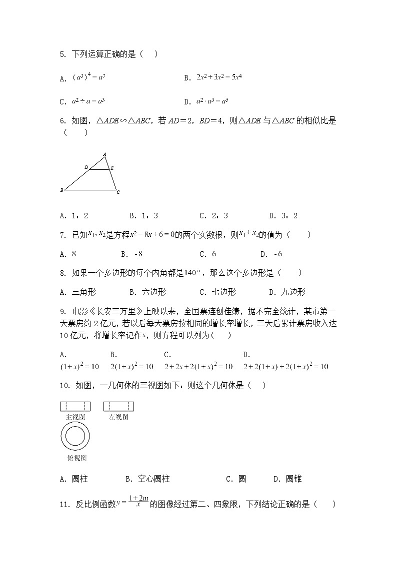云南省昭通市昭阳区 2024-2025学年九年级下学期5月月考数学试题（含答案解析）第2页