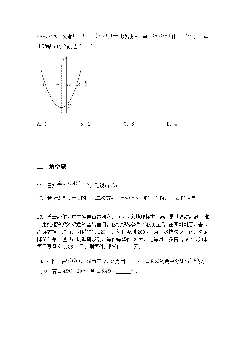 广东省揭阳真理中学2024-2025学年九年级下学期第一次训练数学试题（含答案解析）第3页