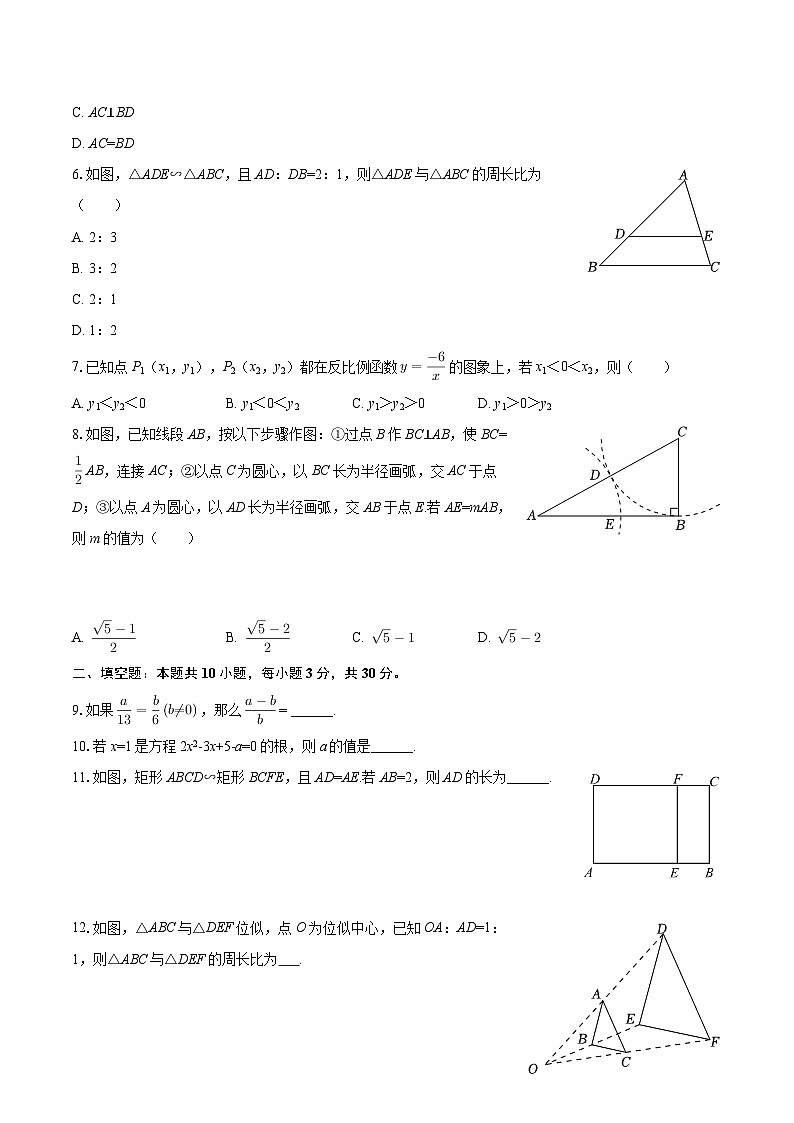 2025-2026学年四川省成都市双流区圣菲中学九年级（上）月考数学试卷（9月份）-自定义类型第2页