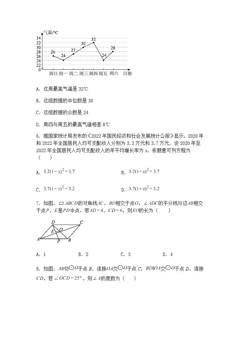 广东省广州市第六中学2024-2025学年九年级下数学下学期3月月考试卷（含答案解析）第2页