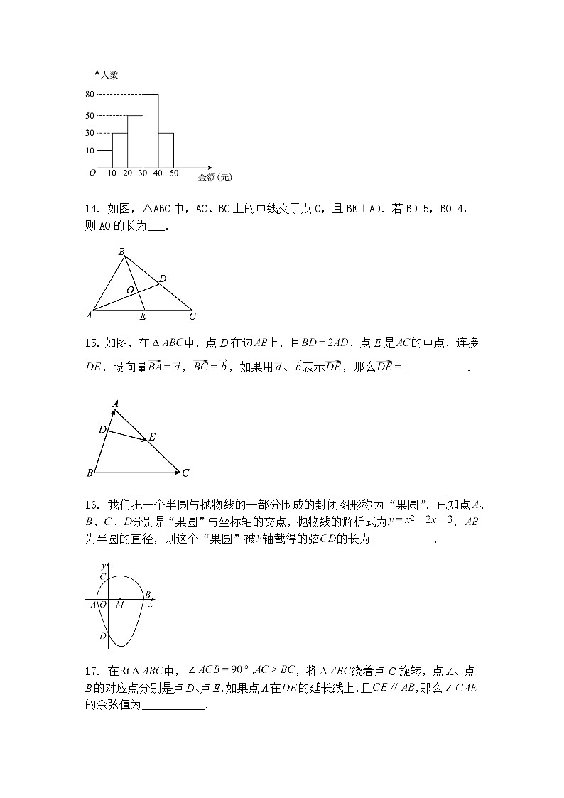 上海市上海师范大学康城实验学校2024-2025学年九年级下学期3月月考数学试卷（含答案解析）第2页