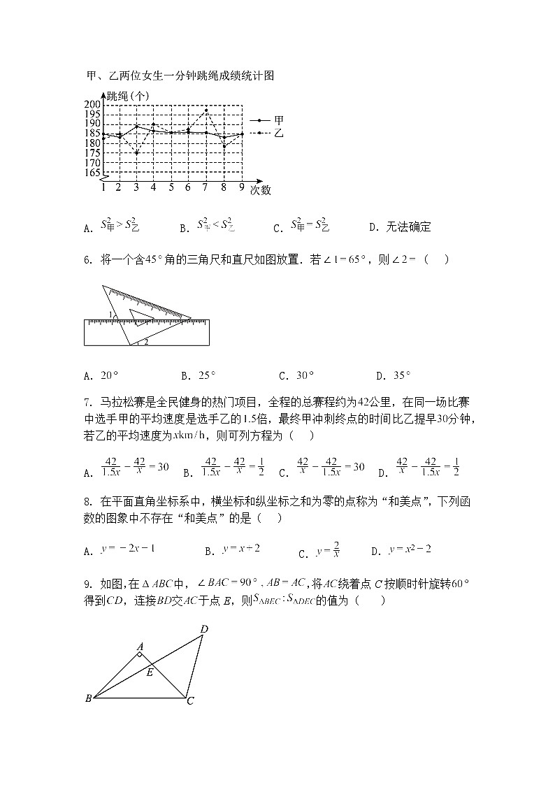 浙江省名校协作体2024-2025学年九年级下学期3月月考数学试题（含答案解析）第2页