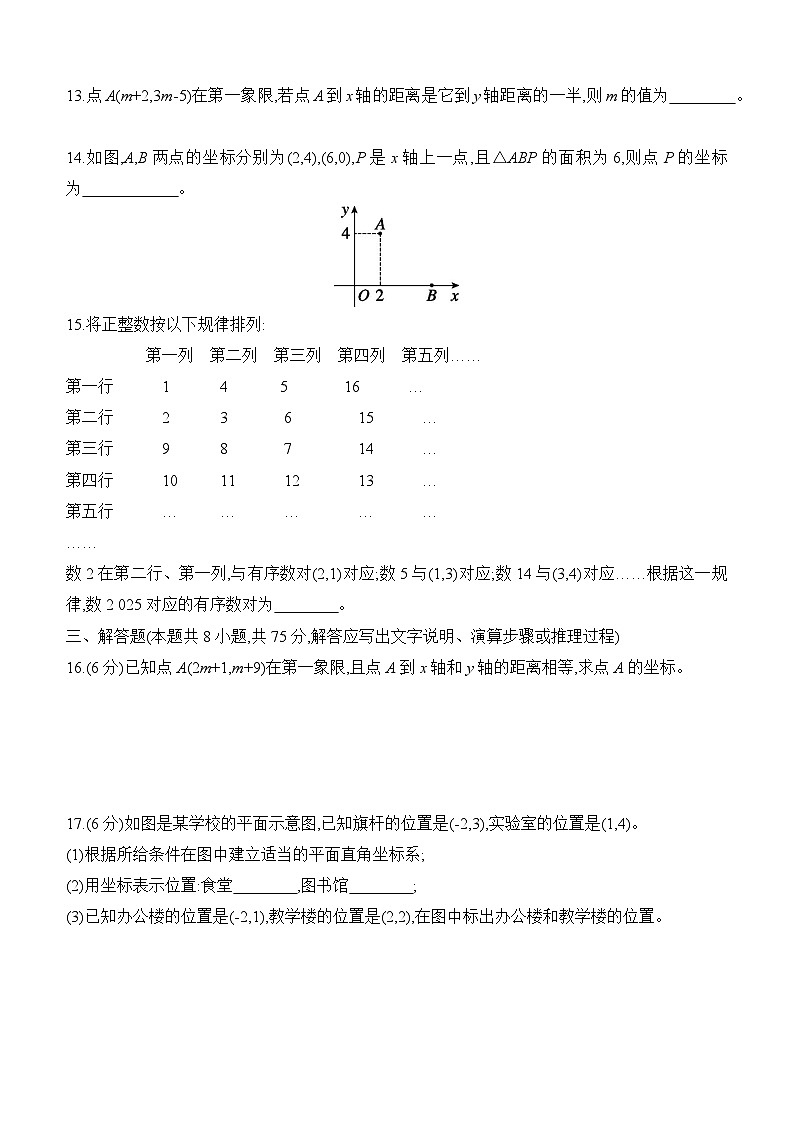 北师大版（2024）八年级上册数学第三章《位置与坐标》素养测评卷（含答案解析）第3页