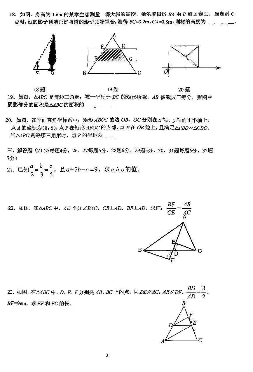 2025北京仁和中学初三上10月月考数学试卷第3页
