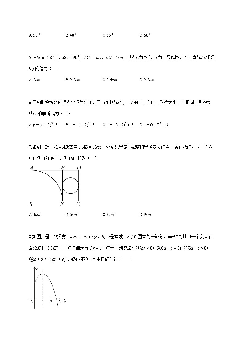 2024~2025学年江苏省徐州市铜山区九年级上学期期中数学检测试题 [答案]第2页