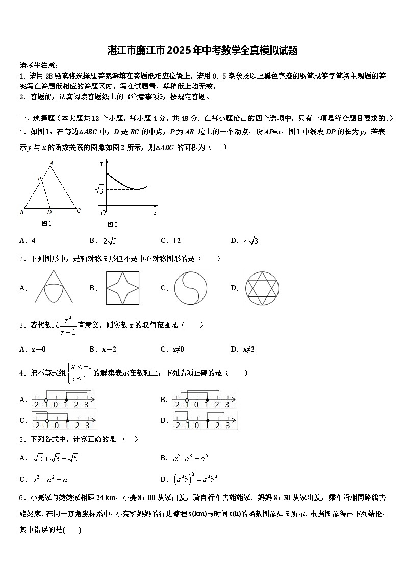 湛江市廉江市2025年中考数学全真模拟试题含解析第1页