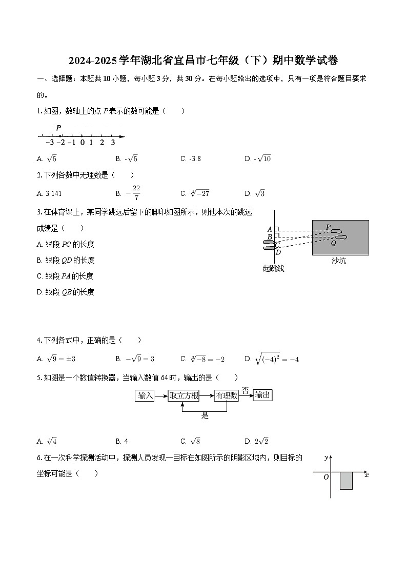 2024-2025学年湖北省宜昌市七年级（下）期中数学试卷-自定义类型第1页