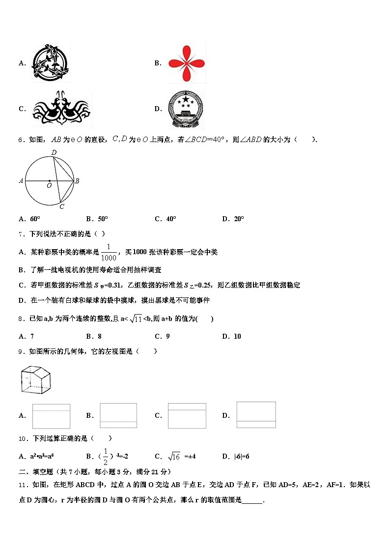 2024-2025学年广西壮族玉林市兴业县中考数学模试卷含解析第2页
