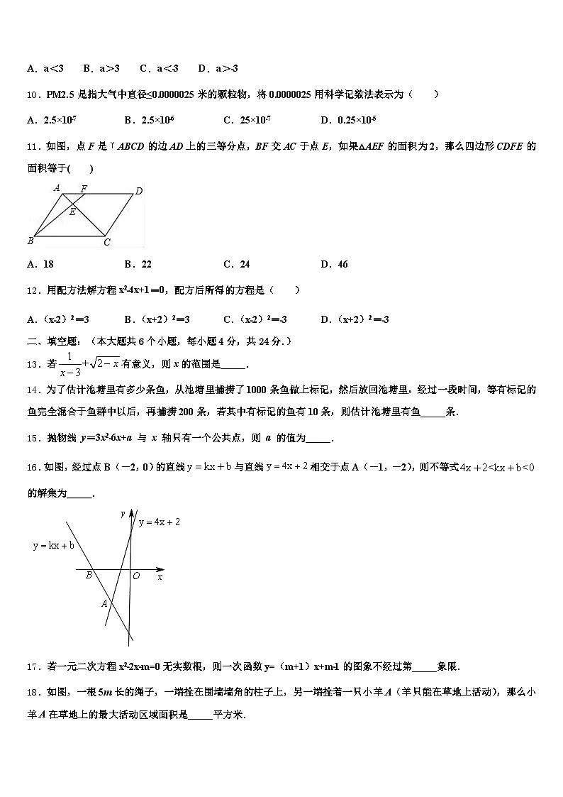 2024-2025学年湖南省永州市中考试题猜想数学试卷含解析第2页
