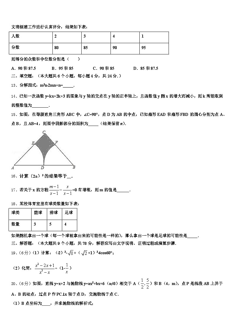 2024-2025学年六安市寿县中考考前最后一卷数学试卷含解析第3页