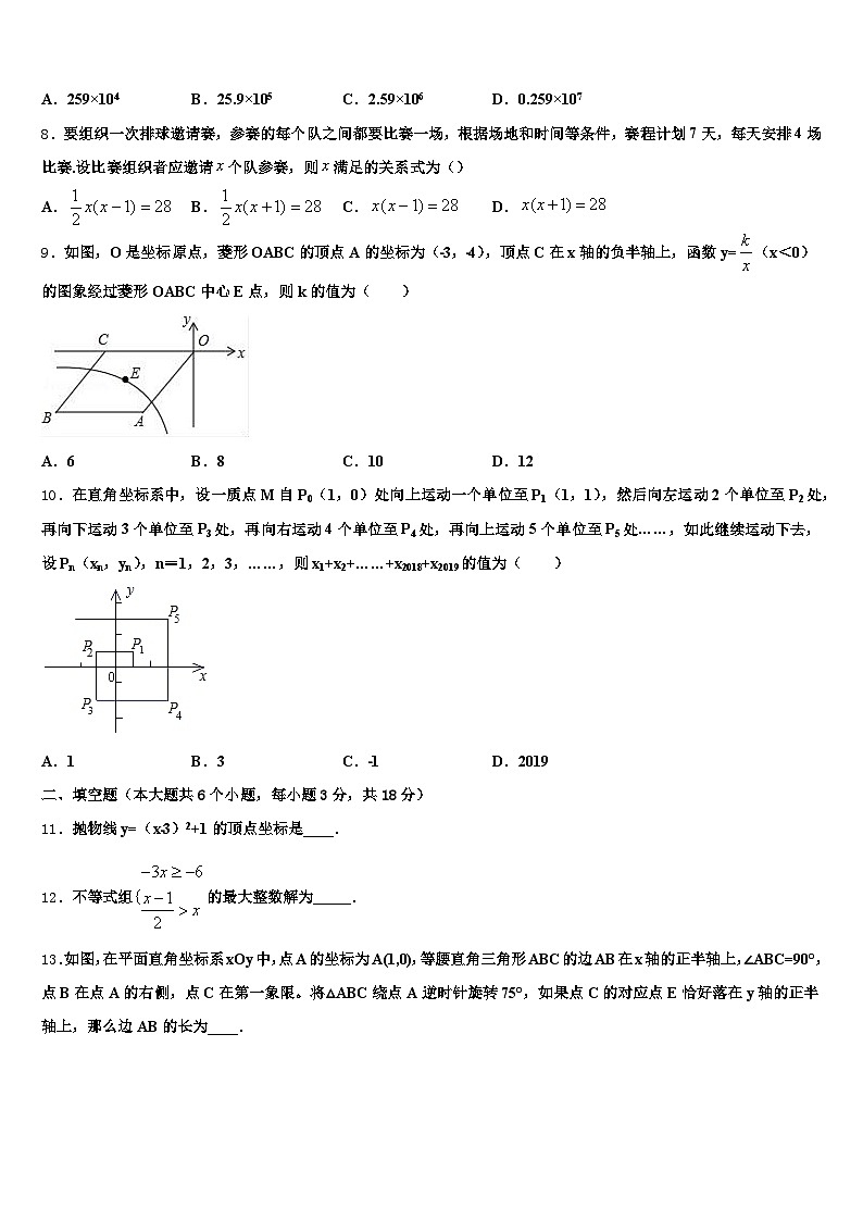 2024-2025学年陕西省咸阳市中考五模数学试题含解析第2页