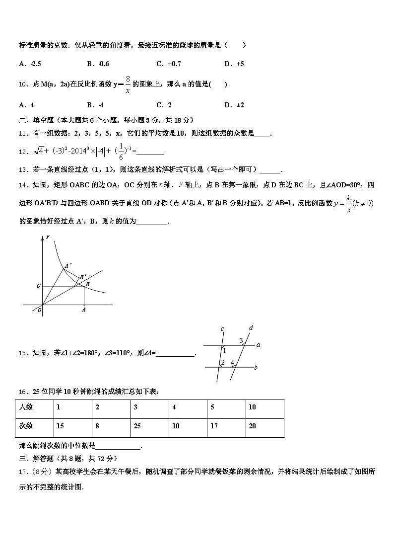 2024-2025学年浙江省漳州市中考数学全真模拟试卷含解析第3页
