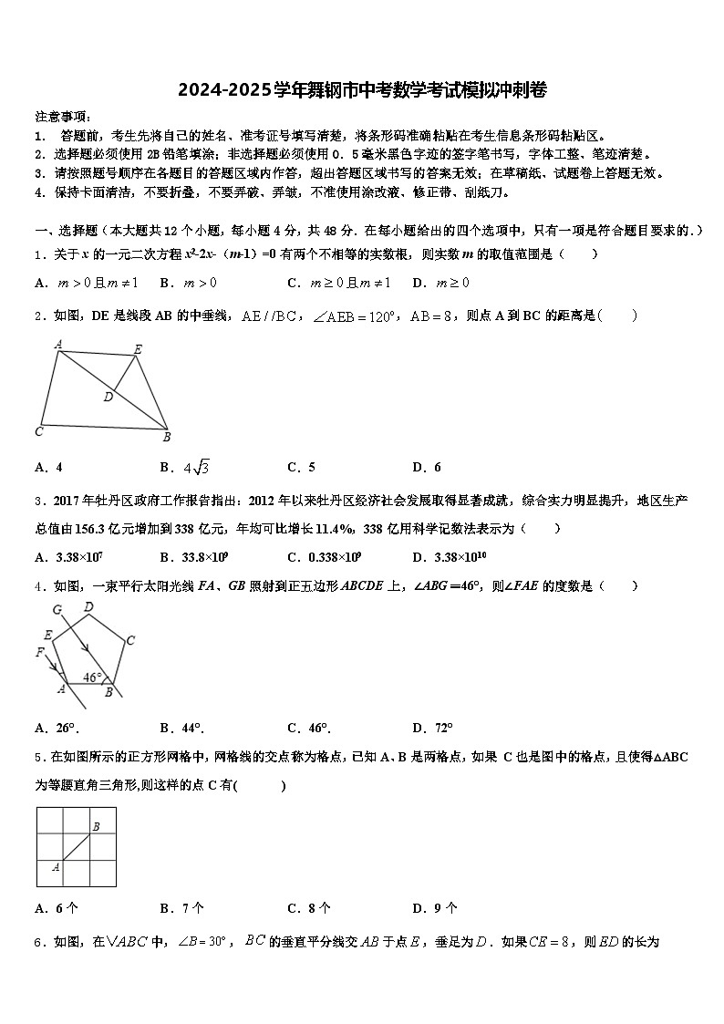 2024-2025学年舞钢市中考数学考试模拟冲刺卷含解析第1页