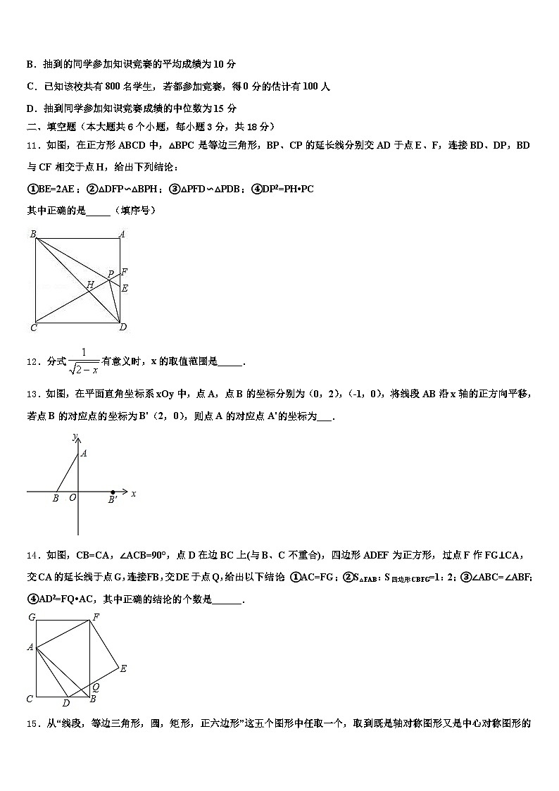 2024-2025学年信阳市师河区中考数学模拟预测题含解析第3页
