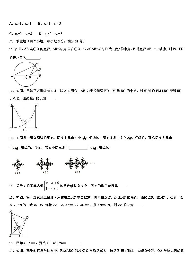 2024-2025学年漳州市芗城区中考五模数学试题含解析第3页