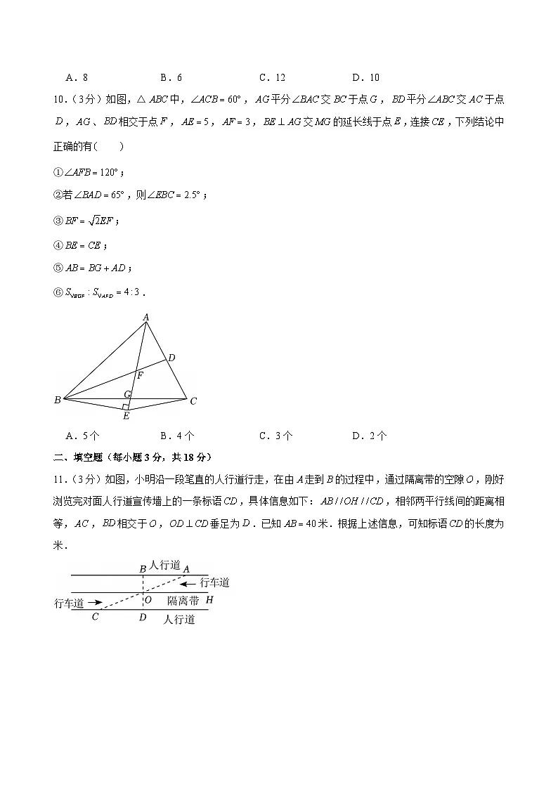 2024-2025学年广东省广州市育才教育集团八年级上学期期中数学试卷（含答案）第3页