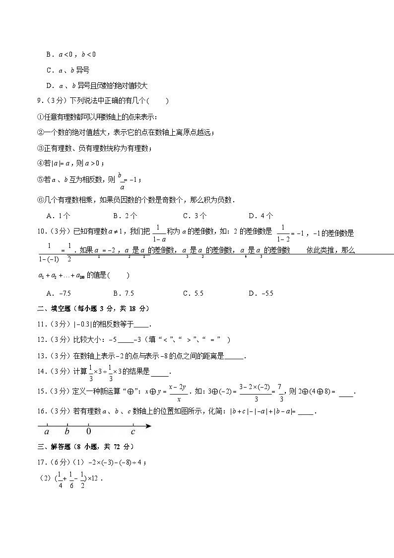2024-2025学年广东省广州市白云区源雅学校七年级上学期月考数学试卷（含答案）第2页