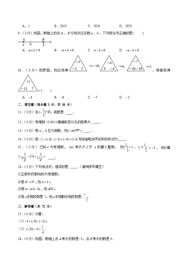 2024-2025学年广东省广州市海珠外国语实验学校七年级上学期月考数学试卷（含答案）第2页