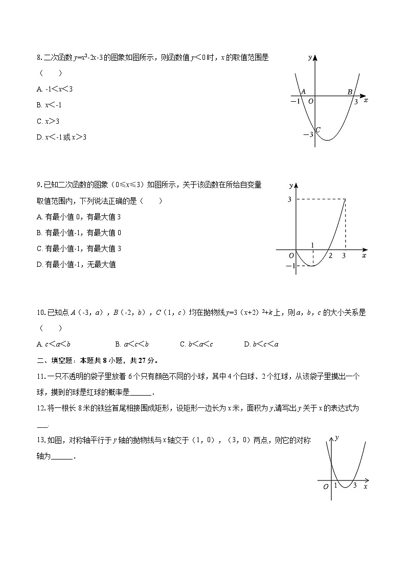 2025-2026学年浙江省温州市南浦实验学校九年级（上）月考数学试卷（9月份）-自定义类型第2页