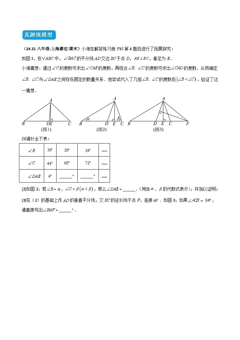 专题05 三角形中的倒角模型之高分线模型、双（三）垂直模型（几何模型讲义）数学人教版2024八年级上册（原卷版）第2页