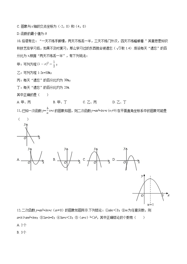 2025-2026学年四川省泸州七中九年级（上）第一次月考数学试卷-自定义类型第2页
