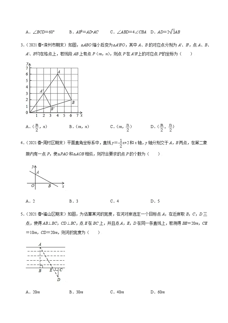 九年级上学期数学压轴必考题型——探索三角形相似的条件练习（含答案）第2页