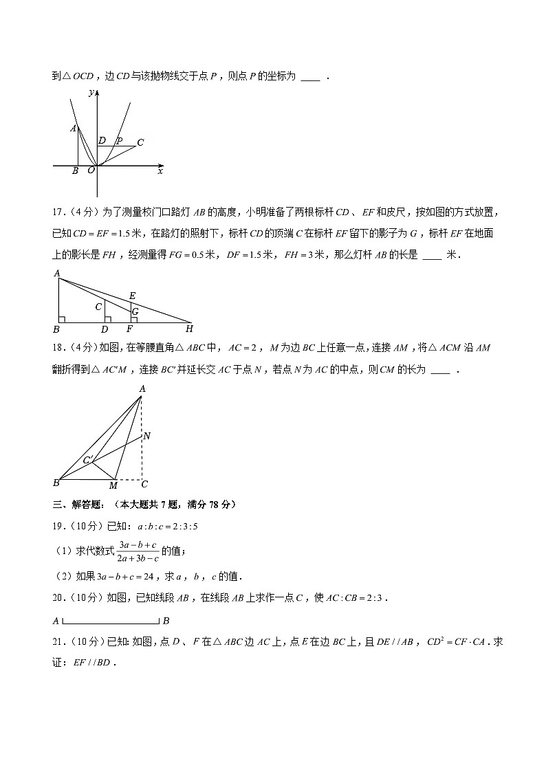 上海市育才初级中学2025-2026学年九年级（上）月考数学试卷（9月份）（含解析）第3页