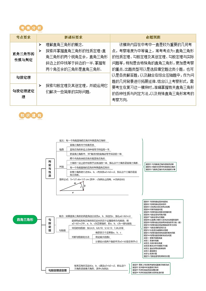 通用版【中考数学】精品【二轮复习】第19讲 直角三角形（讲义）（原卷版）第2页