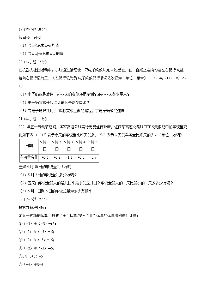 2025-2026学年山东省聊城市莘县甘泉学校七年级（上）月考数学试卷（9月份）-自定义类型第3页