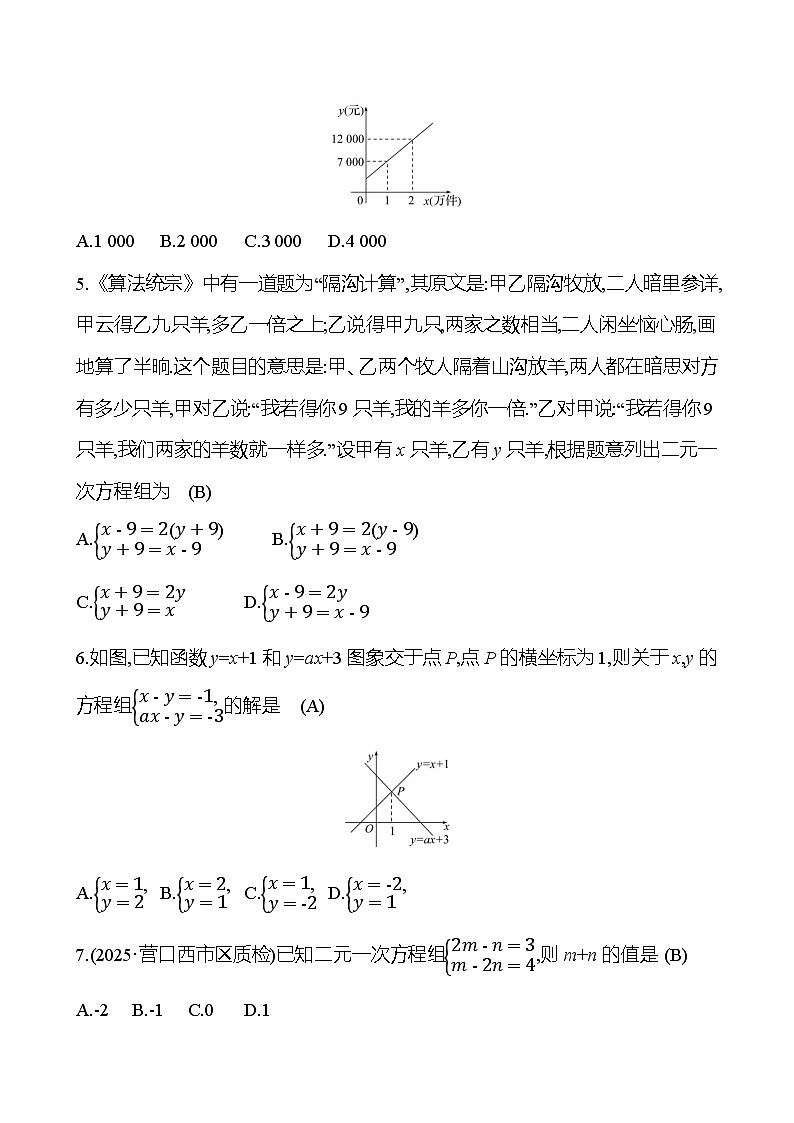 第五章　二元一次方程组  单元素养测评卷第2页