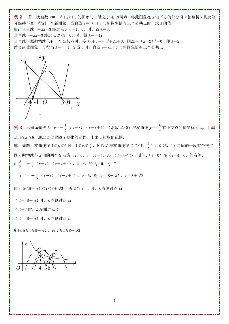 中考数学压轴专题——函数图象的公共点练习（含答案）第2页