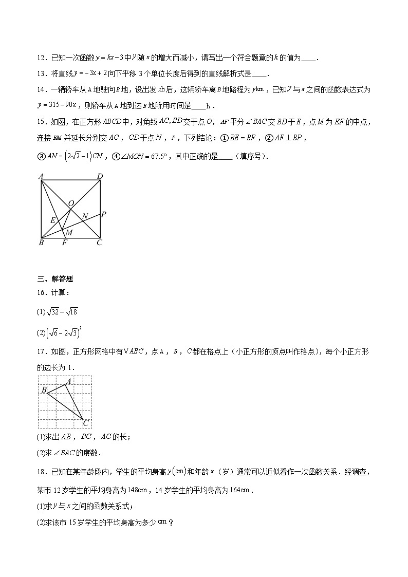 湖北省荆州市2024-2025学年八年级下学期5月月考数学试卷(含解析)第3页